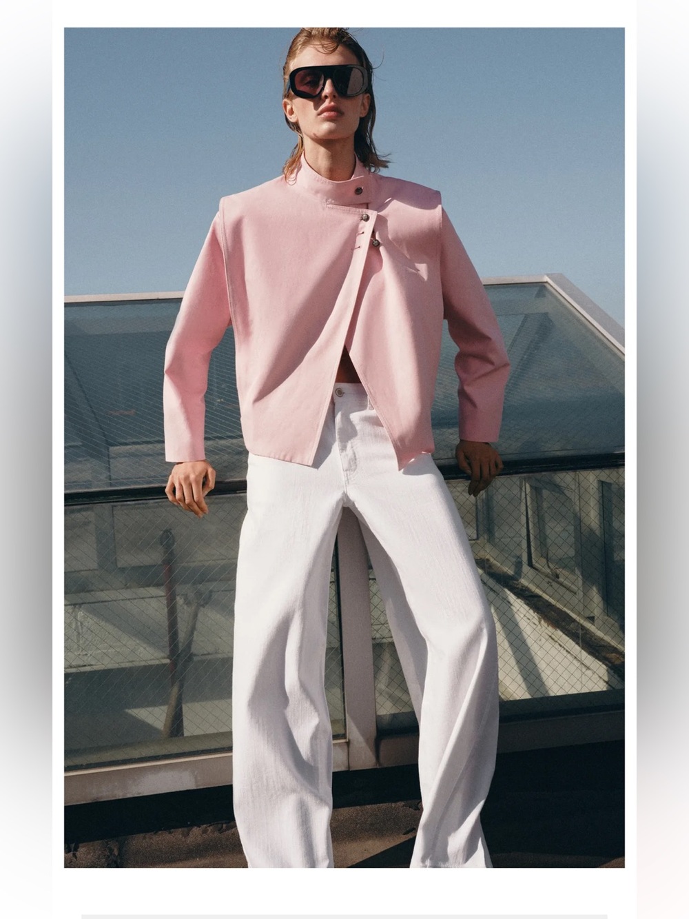 NWT Zara Blush Pink Cropped Jacket with Stand Collar size XS fits more like a S.